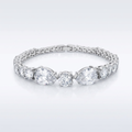 Elegant Pear and Round Cubic Zirconia Tennis Bracelet by Avera Group