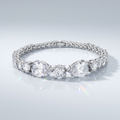 Elegant Pear and Round Cubic Zirconia Tennis Bracelet by Avera Group