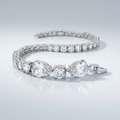 Elegant Pear and Round Cubic Zirconia Tennis Bracelet by Avera Group