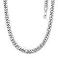 Sterling Silver Rhodium Plated Miami Cuban Chain 6.2mm by Avera Group