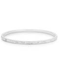 Simple Plated Finish Crystal Bangle by Avera Group