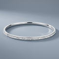 Simple Plated Finish Crystal Bangle by Avera Group