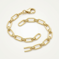 14k Yellow Gold High Polish Paperclip Rondel Link Chain Bracelet by Avera Group