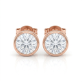 Bezel Solitaire Stud Earrings by Avera Group