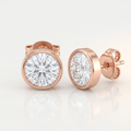 Bezel Solitaire Stud Earrings by Avera Group