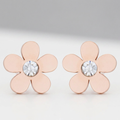 Avera Daisy 0.3ct CZ Stainless Steel Flower Stud Earrings by Avera Group