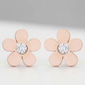 Avera Daisy 0.3ct CZ Stainless Steel Flower Stud Earrings by Avera Group
