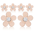 Avera Daisy 0.3ct CZ Stainless Steel Flower Stud Earrings by Avera Group
