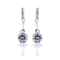 Avera Cubic Zirconia Dangle Earrings in Polished Silver by Avera Group