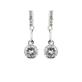 Avera Cubic Zirconia Dangle Earrings in Polished Silver by Avera Group