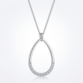 Avera Jewelry Crystal Teardrop Necklace Elegant Silver Pendant by Avera Group