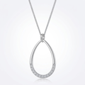 Avera Jewelry Crystal Teardrop Necklace Elegant Silver Pendant by Avera Group