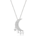 Avera .6Ct Dazzling Moon and Stars Necklace with CZ by Avera Group