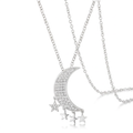 Avera .6Ct Dazzling Moon and Stars Necklace with CZ by Avera Group