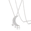 Avera .6Ct Dazzling Moon and Stars Necklace with CZ by Avera Group