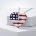 Avera Stars and Stripes Necklace with Cubic Zirconia Pendant by Avera Group