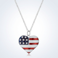 Avera Stars and Stripes Necklace with Cubic Zirconia Pendant by Avera Group