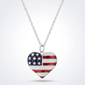 Avera Stars and Stripes Necklace with Cubic Zirconia Pendant by Avera Group