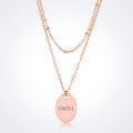 Jewelry Double Chain Faith Necklace In Rose Gold by Avera Group