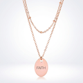 Jewelry Double Chain Faith Necklace In Rose Gold by Avera Group
