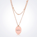 Jewelry Double Chain Faith Necklace In Rose Gold by Avera Group