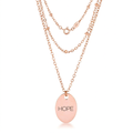 Avera Double Chain Hope Necklace In Rose Gold by Avera Group