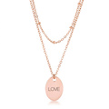 Avera Double Chain Love Necklace In Rose Gold by Avera Group