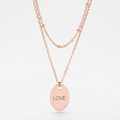 Avera Double Chain Love Necklace In Rose Gold by Avera Group