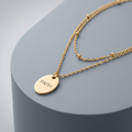 Avera Double Chain Faith Necklace In Polished Gold by Avera Group