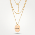 Avera Double Chain Hope Necklace In Radiant Gold by Avera Group