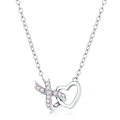 Avera Interlocking Heart Ribbon Pendant Necklace in Silver by Avera Group