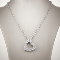 Avera Cubic Zirconia Heart Silhouette Pendant in Sterling Silver by Avera Group