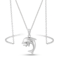 Avera Matte Dolphin Pendant Sterling Silver Necklace by Avera Group