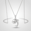 Avera Matte Dolphin Pendant Sterling Silver Necklace by Avera Group