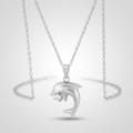 Avera Matte Dolphin Pendant Sterling Silver Necklace by Avera Group