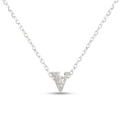 Avera Micro-Pave Initial V Pendant Necklace in Sterling Silver by Avera Group
