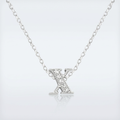 Avera Micro-Pave Initial X Pendant In Sterling Silver by Avera Group