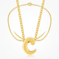 Avera Initial C Pendant Necklace in Polished Gold Finish by Avera Group