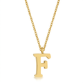 Avera Elaina Stainless Steel F Initial Necklace Gold by Avera Group