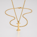 Avera Elaina Stainless Steel I Initial Necklace Gold Tone by Avera Group