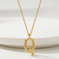 Avera Elaina Stainless Steel Q Initial Necklace Gold by Avera Group