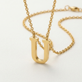 Avera Elaina Stainless Steel U Initial Necklace Gold Pendant by Avera Group