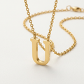 Avera Elaina Stainless Steel U Initial Necklace Gold Pendant by Avera Group