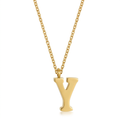 Avera Elaina Stainless Steel Y Initial Necklace Gold by Avera Group