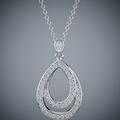 Avera Evening Teardrop Pendant In Polished Silver by Avera Group