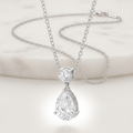 Avera Chandelier Pear Cubic Zirconia Pendant Necklace by Avera Group