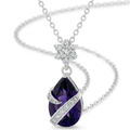 Avera Wrapped Amethyst Cubic Zirconia Pendant Necklace by Avera Group
