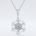 Avera Snowflake Cubic Zirconia Pendant in Sterling Silver by Avera Group
