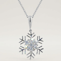 Avera Snowflake Cubic Zirconia Pendant in Sterling Silver by Avera Group