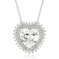Avera Radiant Halo Heart Pendant in Sterling Silver by Avera Group